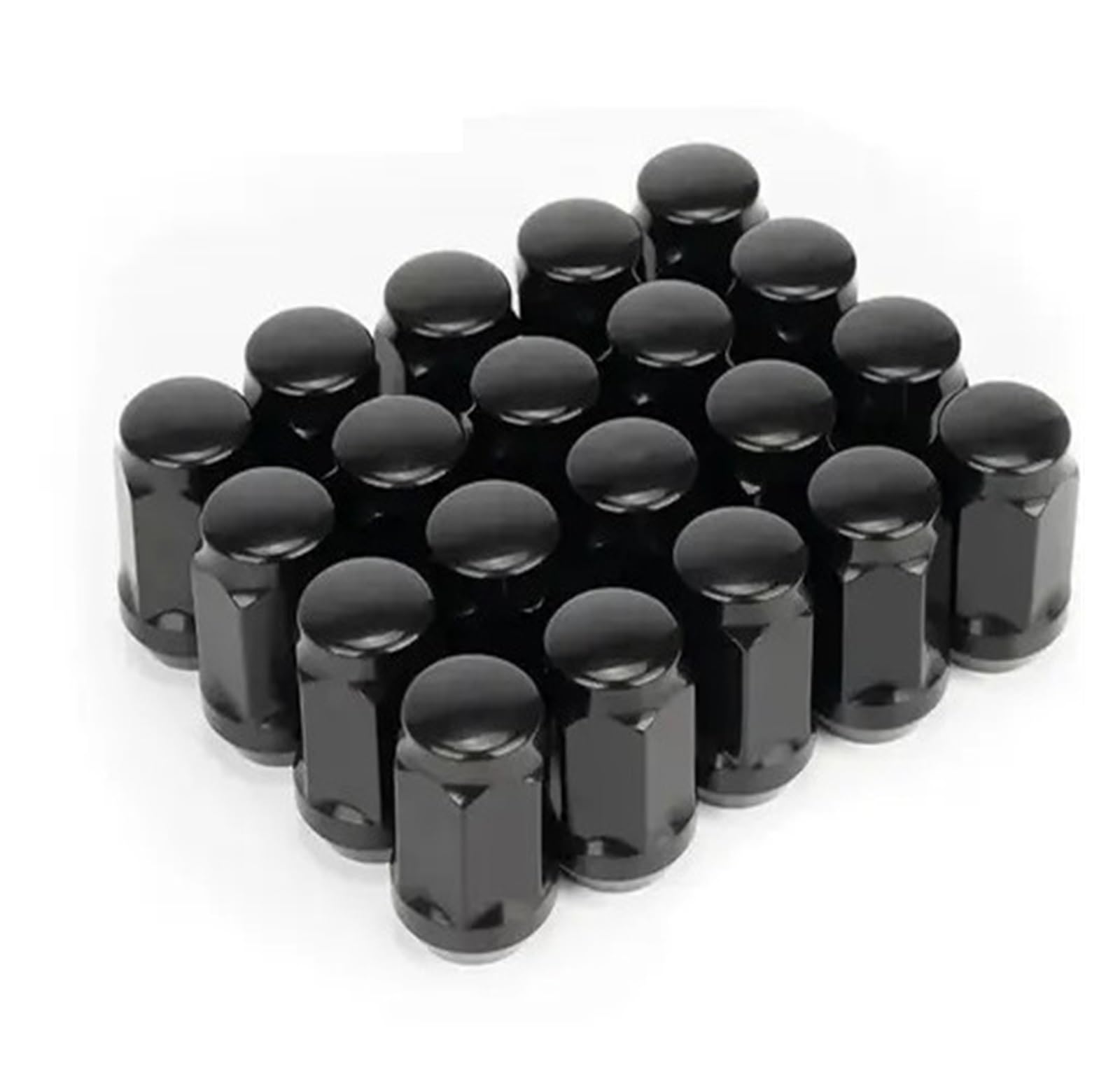 Schwarze Kegelsitz-Radmuttern 12 x 1,25, 12 x 1,5, 1/2-30, 14 x 1,5 Radmuttern mit 19 mm Sechskant-Tuner, 3,5 cm Länge mit Kegelsitz 35 mm (M12 x 1,5) von Hyuwdai