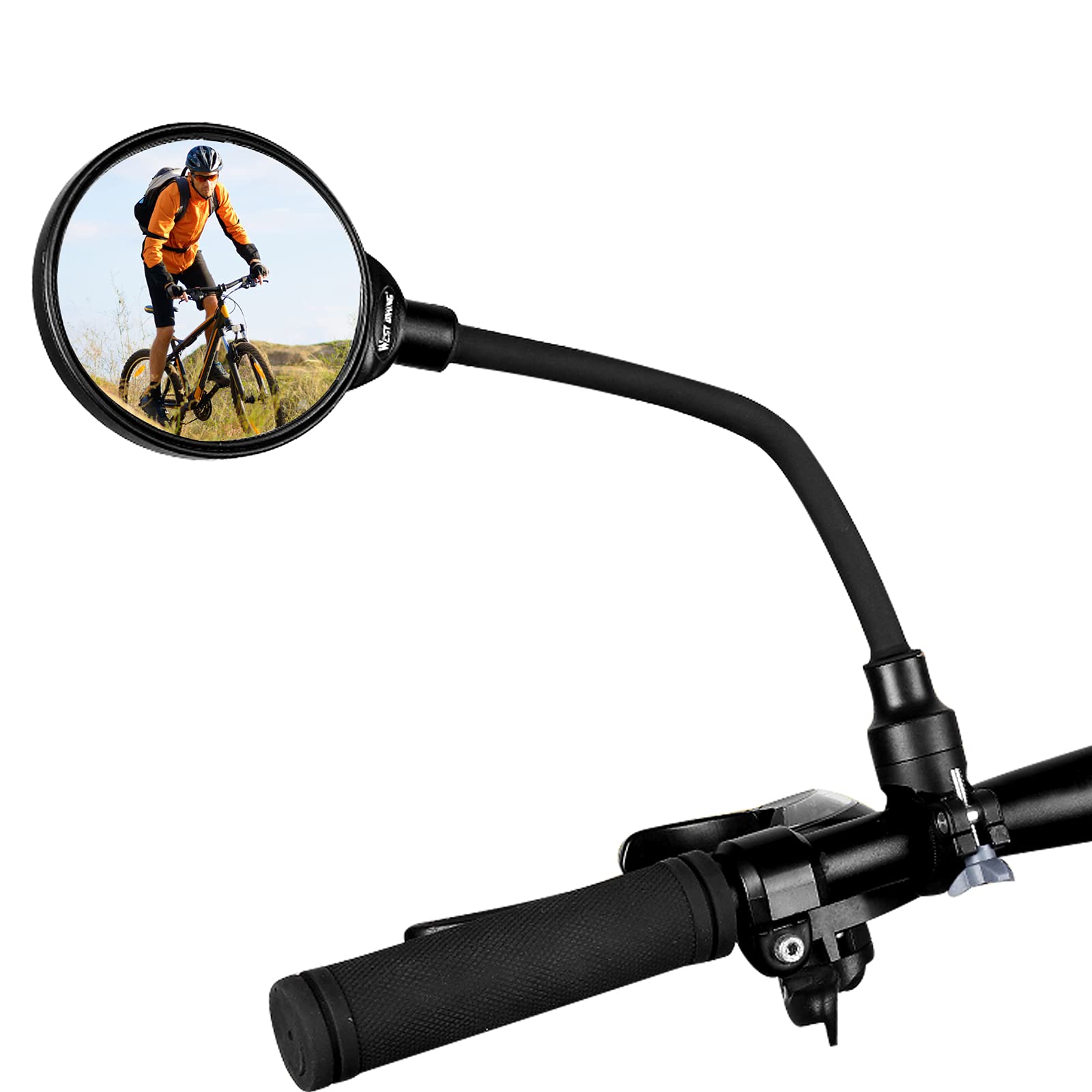 Fahrradspiegel für Fahrrad, Universal, 360 Grad, verstellbar, drehbar, konvex,stoßfest, für Mountainbike/Rennrad/Fahrrad/Motorrad, für Lenker von 22 – 32 mm von Hyxodjy