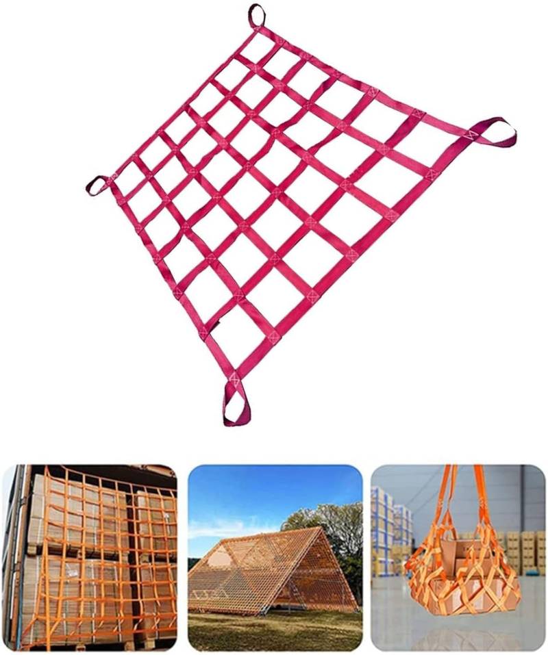 Cargo Sling Net, Flat Sling Net, Cargo Lifting Bag, Cargo Hanging Net Sling Belt, Hanging Net, Load 0.3-3.5 Tonnen (1 X 1M/Mesh 10cm/Load 300kg) von HyyKjEU