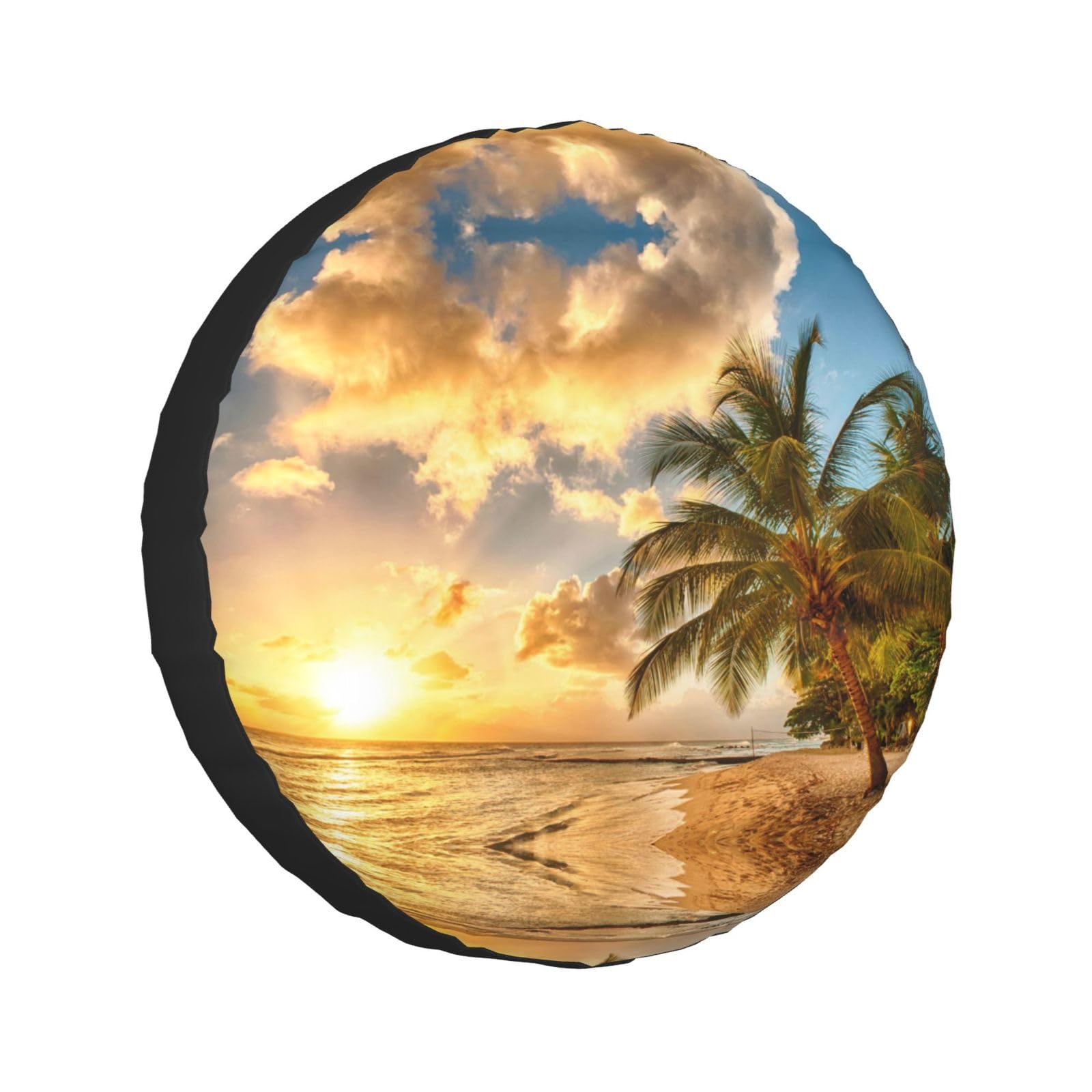 Sunset Hawaiian Palm Tree Print Spare Tire Covers Wheel Protectors Waterproof Dust-Proof Uv Sun Wheel Tire Cover Fit For Jeep, Trailer, Rv, Suv And Many Vehiclel 16 Inch von Hzhuaoeg