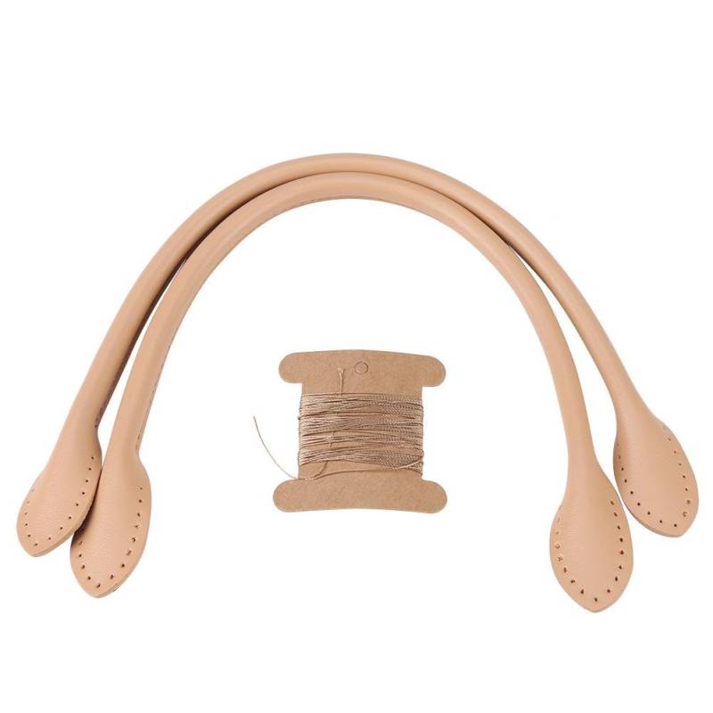 2 Stücke Echtes Leder Taschengriff Handtasche Riemen Ersatzriemen für DIY Hand Zubehör Schwarz/Braun/Beige für Wählen(Beige) von Hztyyier