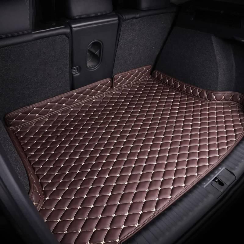 Auto Leder Kofferraummatte für Peugeot 5008 7 Seats 2017-2023, All Weather Antirutsch Wasserdicht Kofferraumwanne Kofferraum Schutzmatte Kofferraumschutz AutozubehöR, D/Coffee von IAZRENOV