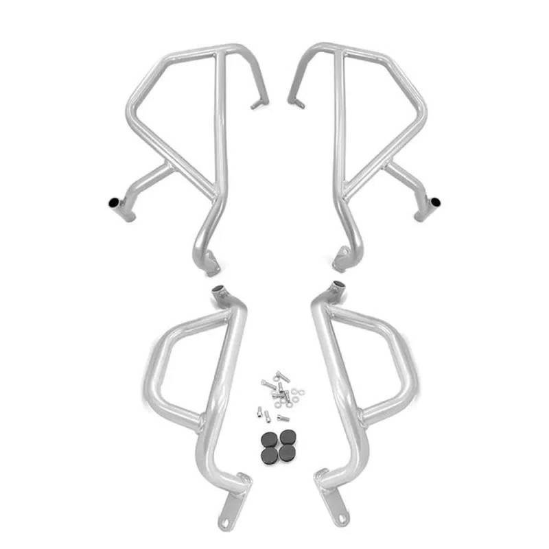 IBENZIGH Für CFMOTO 450MT 450-MT 2023 2024 Motorrad Autobahn Motor Schutz Crash Bars Stoßstange Verkleidung Rahmen Schutz Bars Motorradzubehör(Silver,1 Set) von IBENZIGH