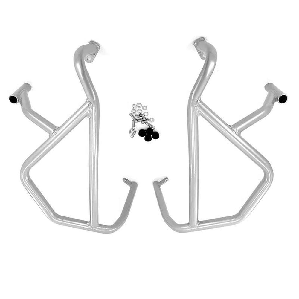 IBENZIGH Für CFMOTO 450MT 450-MT 2023 2024 Motorrad Autobahn Motor Schutz Crash Bars Stoßstange Verkleidung Rahmen Schutz Bars Motorradzubehör(Silver,Upper) von IBENZIGH