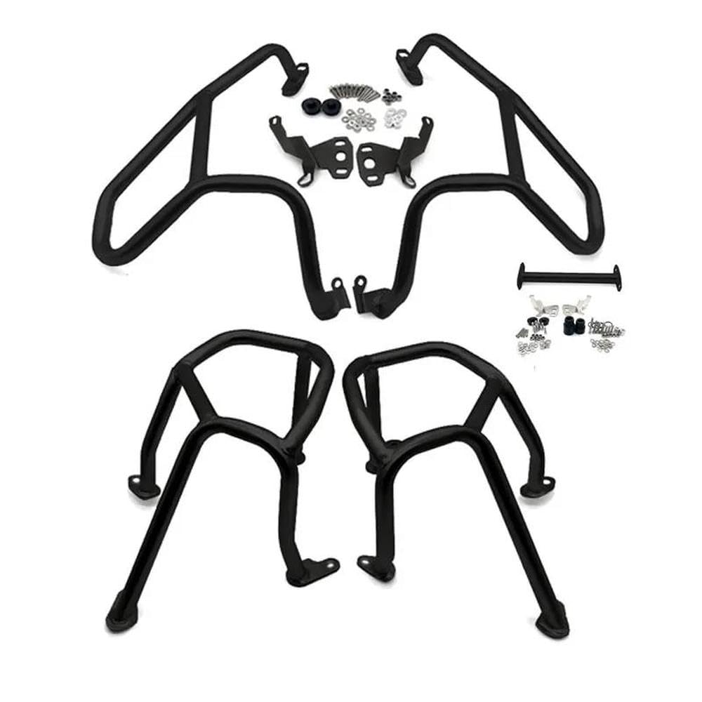 IBENZIGH Motorrad Stoßstange Motor Schutz Oberen Und Unteren Stoßstange Autobahn Autobahn Crash Bar Für BMW R1250GS R 1250 GS LC 2019-2023 Motorradzubehör(Black,1 Set) von IBENZIGH