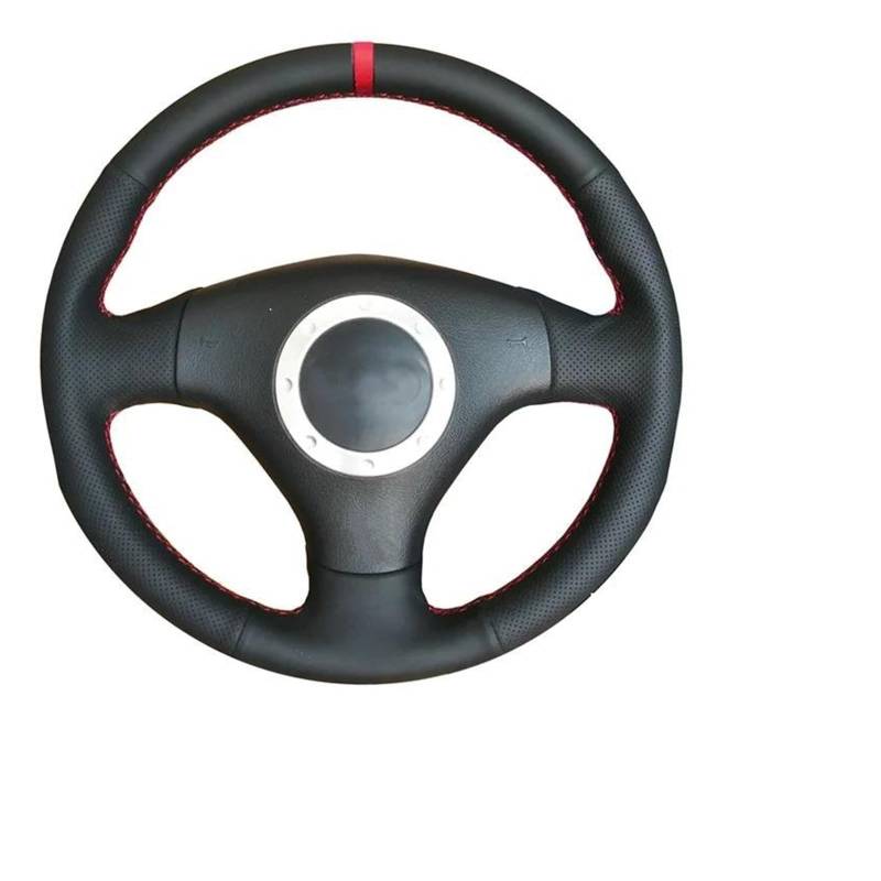 Auto Lenkradschutz Schwarze Leder Lenkradabdeckungen Für A4 B6 2002 A3 Für 3-Speichen 2000 2001 2003 Für TT 1999–2005(Rot) von IBNA