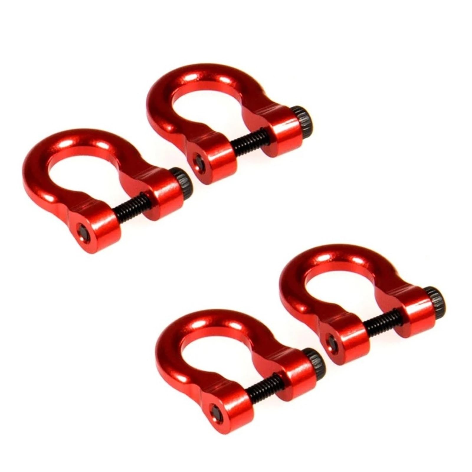 IBNA Anhängerhaken Vordere Und Hintere Stoßstange Anhängerkupplung Rettungs-Abschlepphaken Für TRX-4 TRX4 1/10 RC Crawler Car Anhängerkupplung(Red 4Pcs) von IBNA