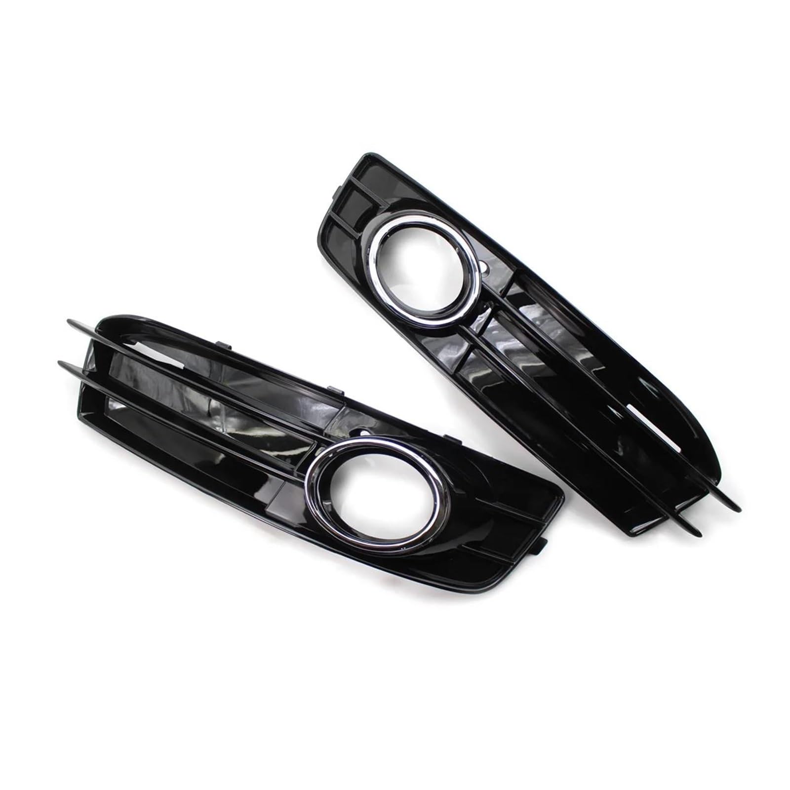 IBNA Nebelscheinwerferlampe For A3 8P S-Line 2009-2012 Car Fog Light Bezel Cover Front Bumper Lamp Grille Fog Light Grill 8P0807682 8P0807681(Pair Chrome black) von IBNA