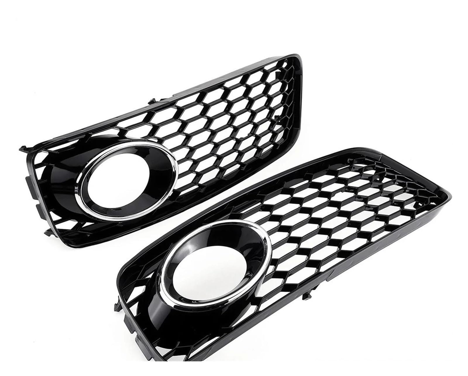 IBNA Nebelscheinwerferlampe For A5 S-Line S5 B8 RS5 2008-2012 1 Pair Car Front Fog Light Racing Grille Honeycomb Mesh Fog Lamp Cover Grille(Chrom Silber) von IBNA