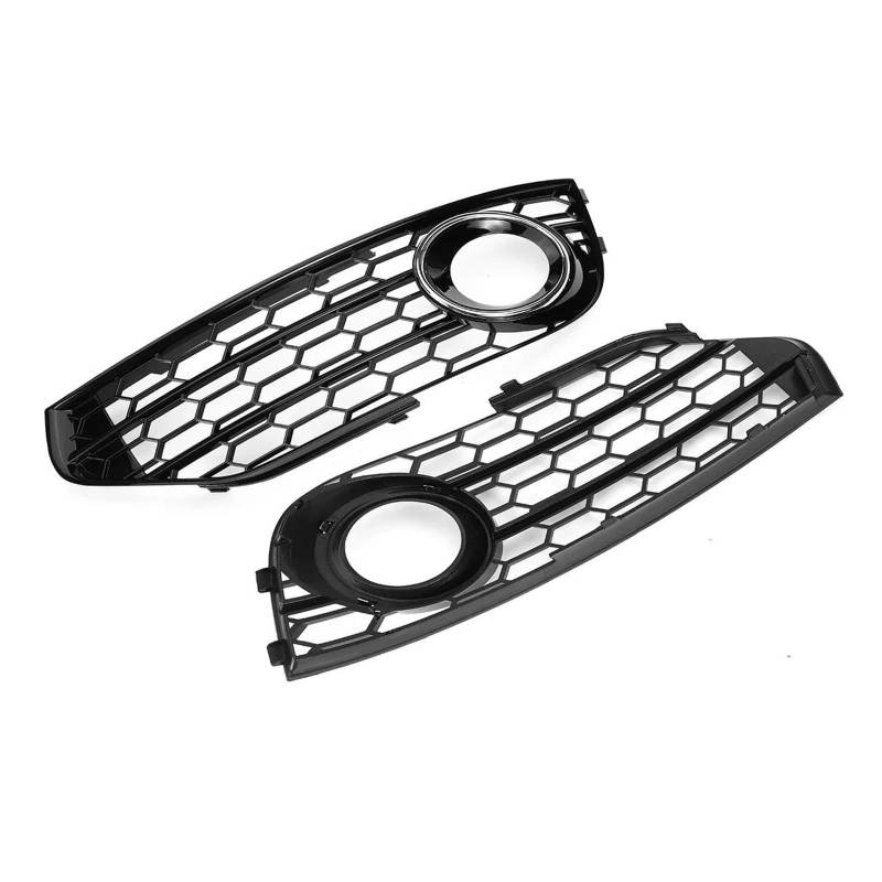 Nebelscheinwerferlampe For A4 B8 B8.5 For Allroad 2009-2015 Front Grille Cover Fog Light Cover Grill Intake Cover Grille 8K0807681J01C(Chrom Silber) von IBNA