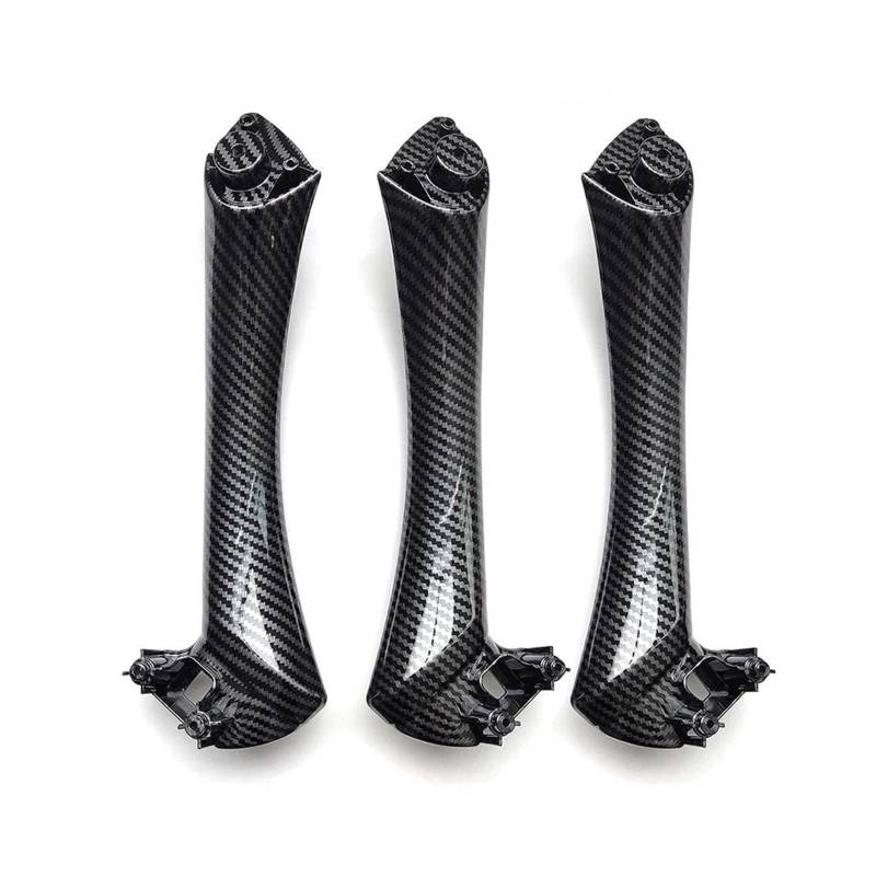 Auto Innentürgriff Für 3 Serie E90 E91 316 318 320 325 328i Auto Innen Zubehör Carbon Faser Armlehne Panel Tür Griff Set Autoinnentürgriffe(LHD Inside 3pcs Set) von IBNBRO