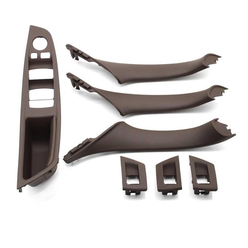 Auto Innentürgriff Für 5 Serie F10 F18 523 525 528 9 Farben Links Stick LHD Beige Schwarz Carbon Faser Auto Innen Tür Griff Pull 7PCS Set Autoinnentürgriffe(Model A Moka) von IBNBRO