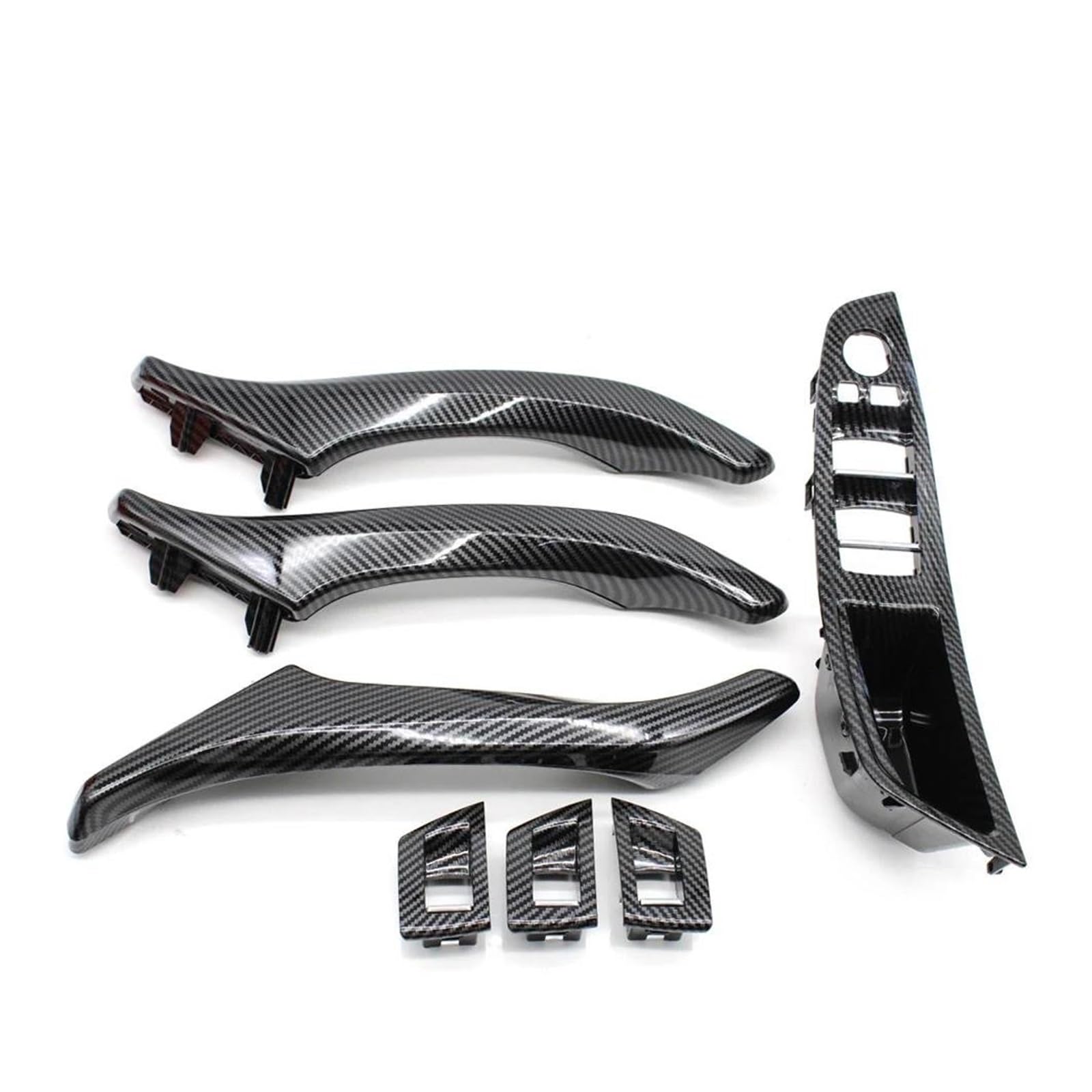 Auto Innentürgriff Für 5 Series F10 F11 520i 523i 525i 528i 535i 520d 530d Carbon Faser LHD RHD Auto Innen Tür Griff Armlehne Panel Trim Autoinnentürgriffe(RHD Assembly Set) von IBNBRO