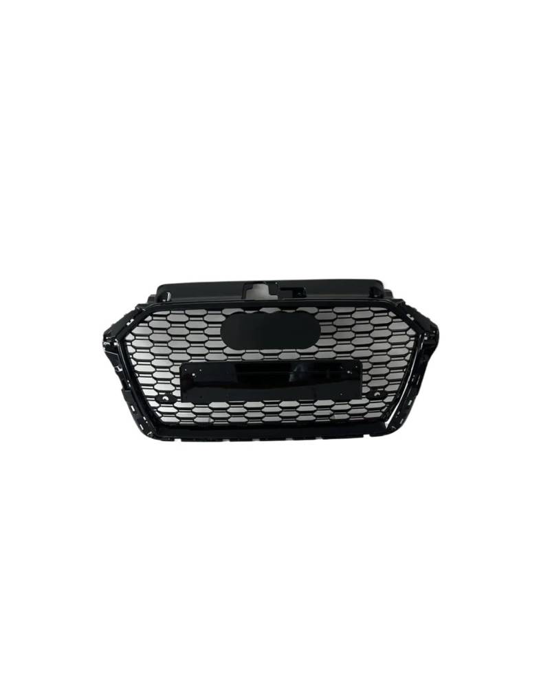 Auto Kühlergrill Für A3/S3 8V 2017 2018 2019 2020 (Umrüstung Auf RS3-Stil) Auto-Frontstoßstangengrill, Mittelgrill Mit Acc-Loch Front Kühlergrill(Black Emblem) von IBNBRO