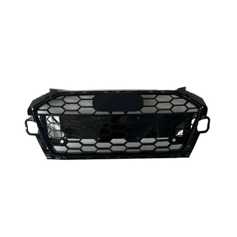 Auto Kühlergrill Für A4 Avant S4 S-Linie B9 2020 2021 2022 EU Zubehör Schwarz ABS Racing Grills Front Haube Stoßstange Mesh Honeycomb Grille Front Kühlergrill(Black Emblem) von IBNBRO