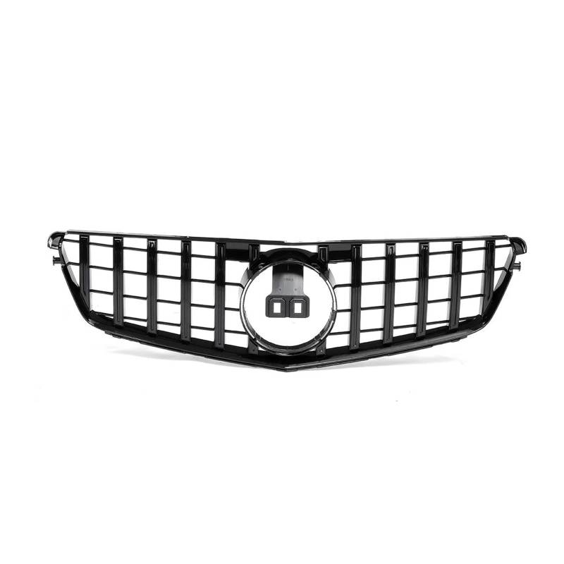 Auto Kühlergrill Für Benz C Klasse W204 C180 C200 C300 Racing Grill GTR Stil 2008 2009 2010 2011 2012 2013 2014 Front Stoßstange Grille Front Kühlergrill(Schwarz) von IBNBRO