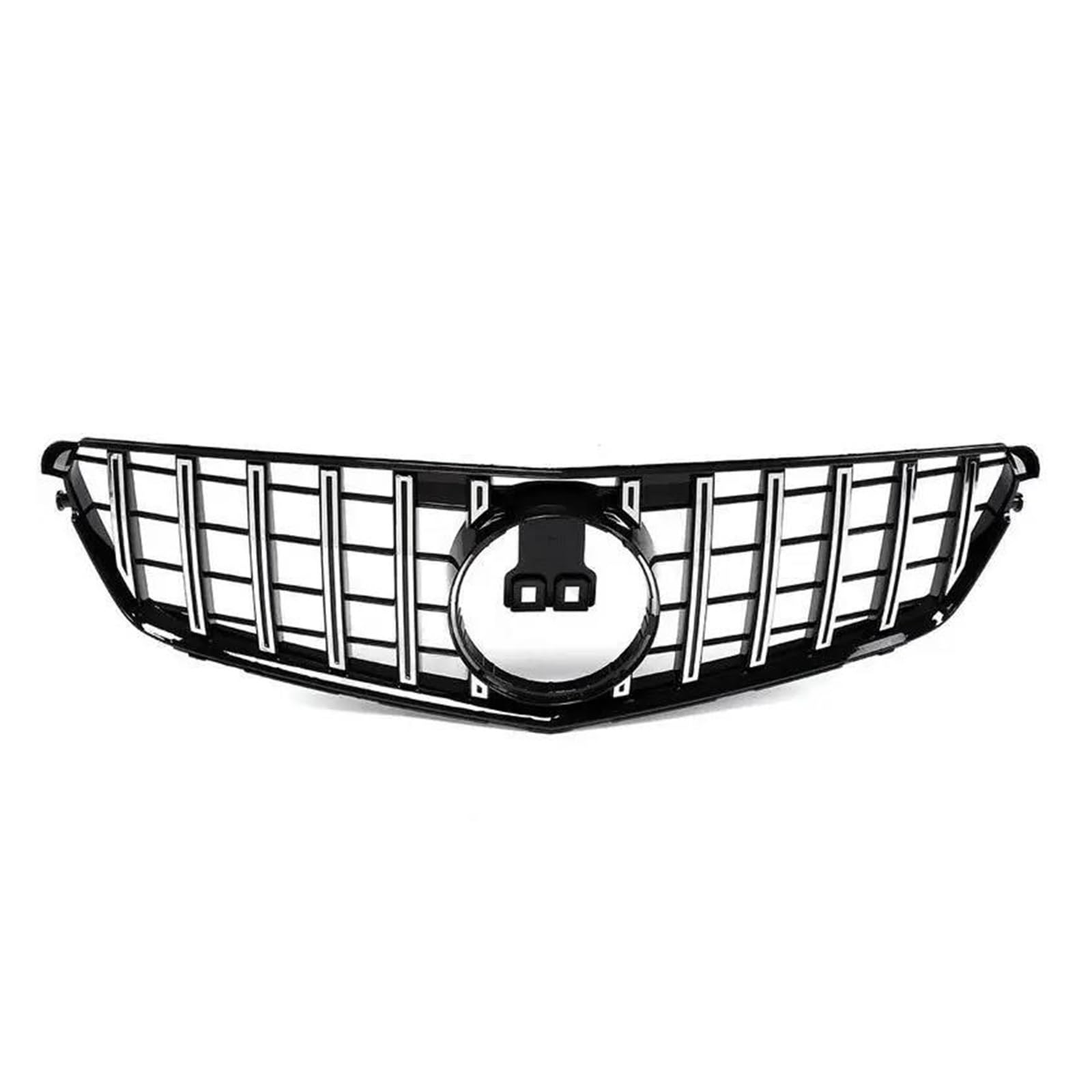 Auto Kühlergrill Für Benz Für C Klasse W204 2008-2014 C180 C200 C250 C300 GT Stil Silber/Schwarz Grill Front Grille Auto Oberen Stoßstange Haube Mesh Front Kühlergrill(Silber) von IBNBRO