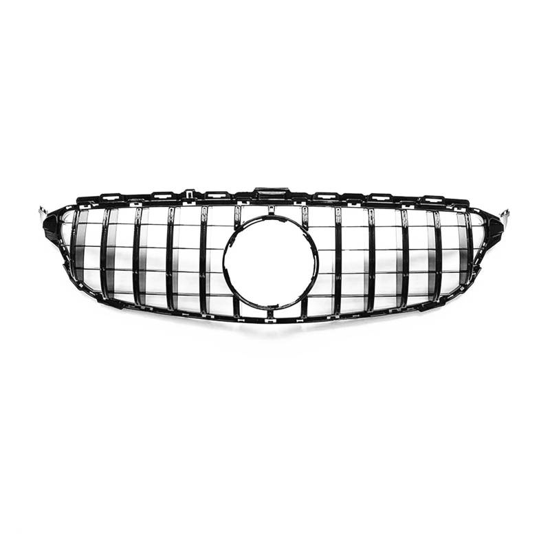 Auto Kühlergrill Für Benz Für C Klasse W205 2014-2018 C180 C200 C250 C300 C43 GT Stil Schwarz/Silber Kühlergrill Grill Obere Stoßstange Haube Mesh Front Kühlergrill(Schwarz) von IBNBRO