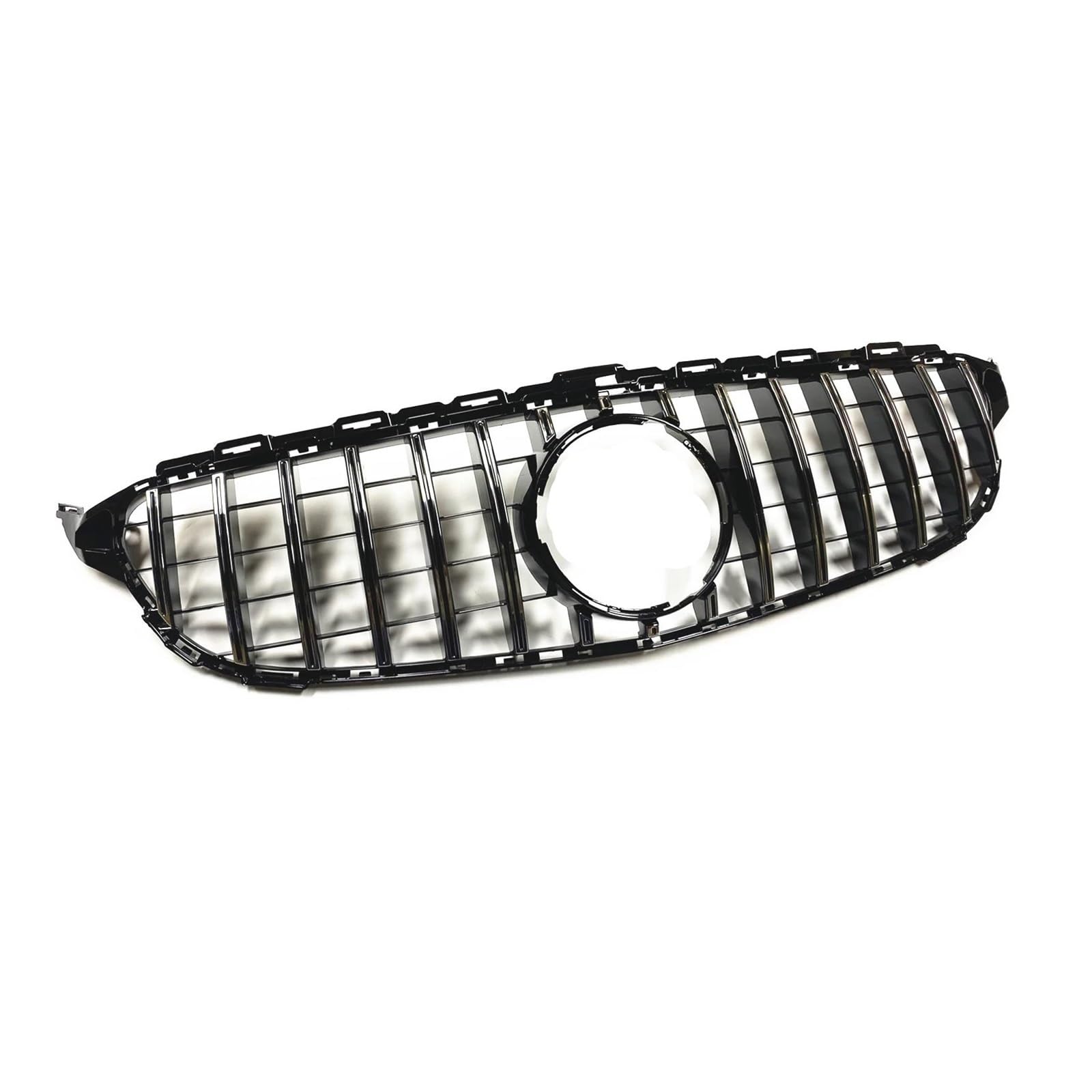 Auto Kühlergrill Für Benz Für C Klasse W205 2014-2018 C180 C200 C250 C300 C43 GT Stil Schwarz/Silber Kühlergrill Grill Obere Stoßstange Haube Mesh Front Kühlergrill(Silber) von IBNBRO