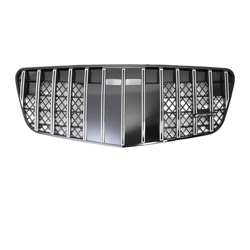 Auto Kühlergrill Für Benz Für E-Klasse W211 E500 E63 2007-09 Obere Gitter Tuning-Zubehör Front Glänzend Schwarz AMG Stil Stoßstangengitter Front Kühlergrill(GTR-Chrome Silver) von IBNBRO