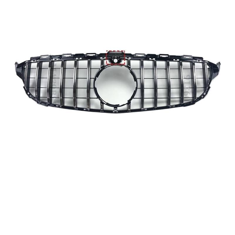 Auto Kühlergrill Für Benz Für W205 Grill C205 S205 C 2014-2021 C200 C260 C180 C250 C300 Coupe ForAMG Tuning GT Diamant Front Stoßstange Grille Front Kühlergrill(14-18 GT Silver with Cam) von IBNBRO