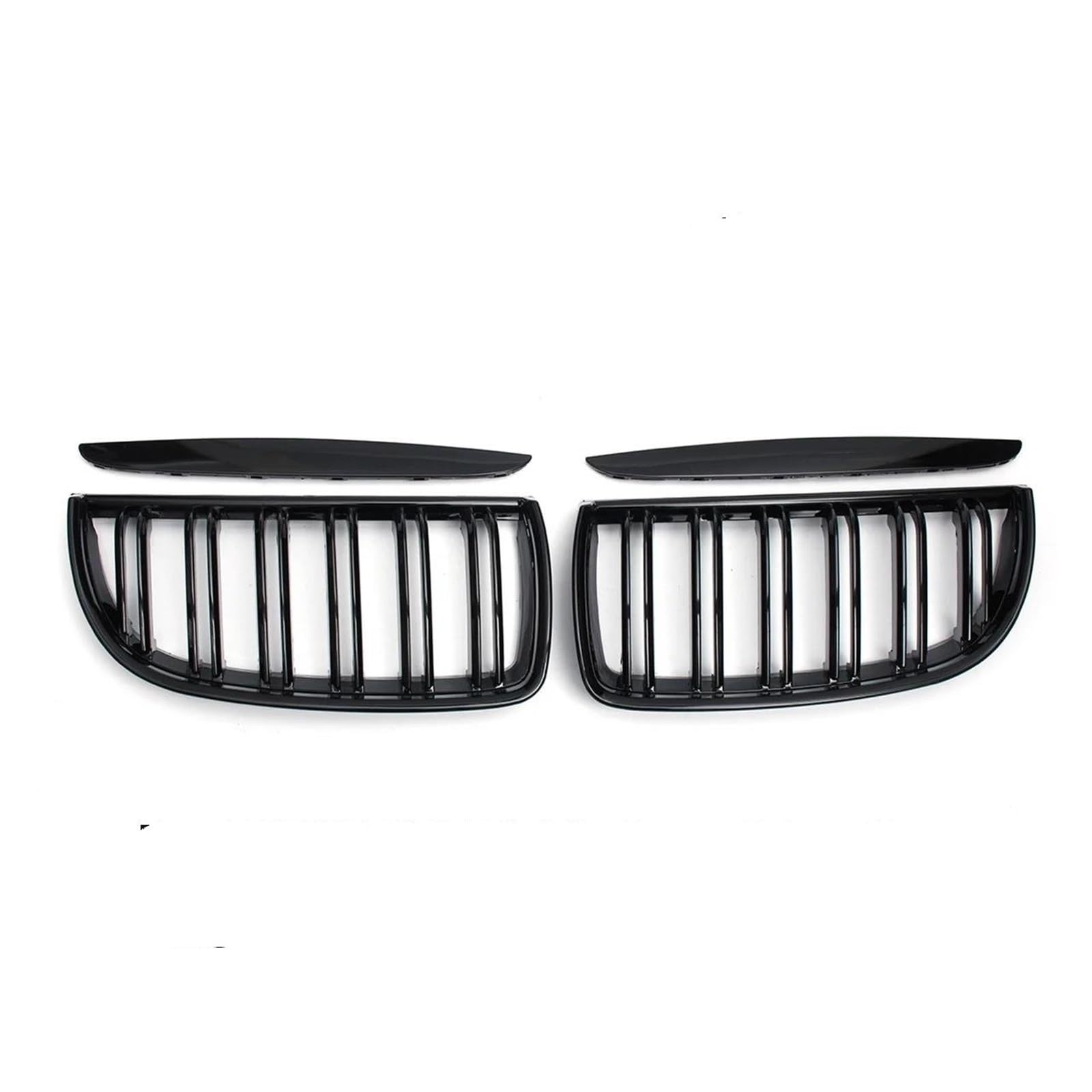 Auto Kühlergrill Für E90 E91 Vor-Facelift 2005 2006 2007 2008 Racing Grill Haube Augenlider 2X Grill Grill Vorne Niere Glanz Schwarz Doppel Lamellen Front Kühlergrill von IBNBRO