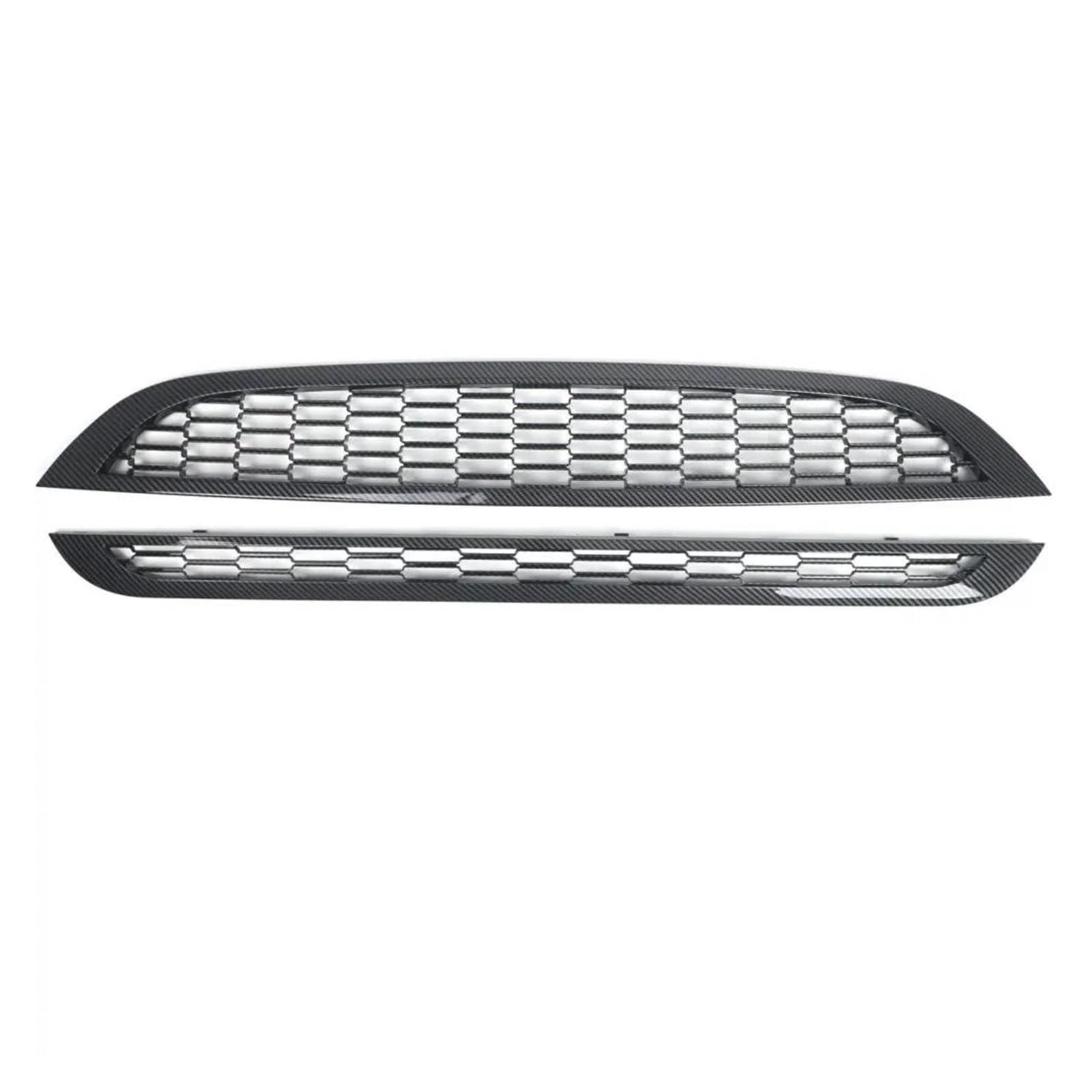 Auto Kühlergrill Für Mini Für Cooper R50 R52 R53 02–06 2 Stück Carbon-Frontgrills Oberer Und Unterer Grill Frontstoßstange Wabengitter Kühlergrillschutz Zierabdeckung Front Kühlergrill von IBNBRO