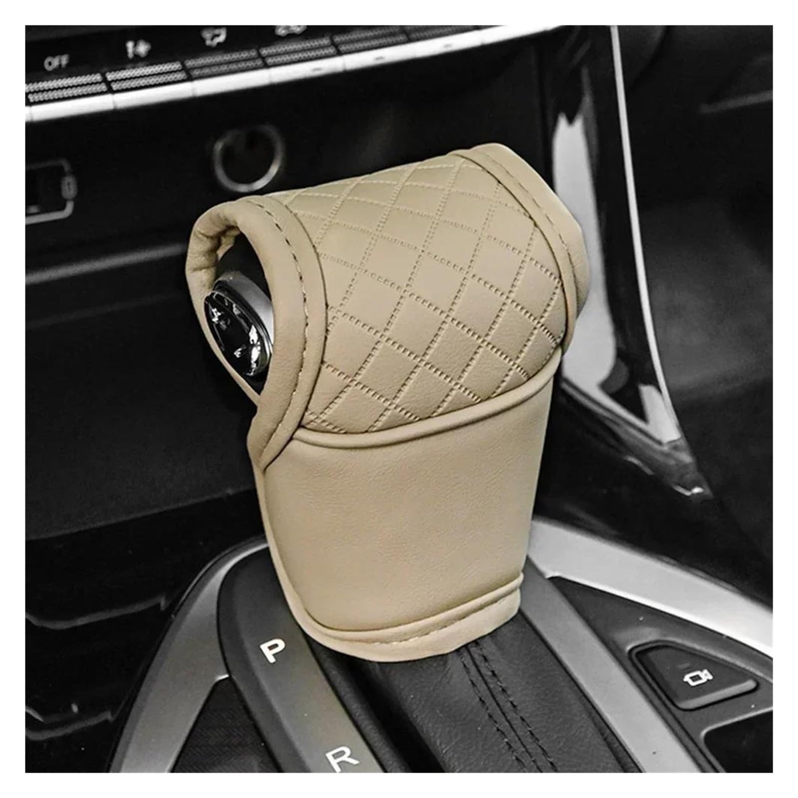 Auto Schalthebel Leicht Zu Reinigende Schalthebelabdeckung Ergonomischer Griff Komfortabler Griff Verbessert Die Ästhetik, Vollständiger Schutz, Schalthebelabdeckung Auto-Schaltknauf(Beige) von IBNBRO