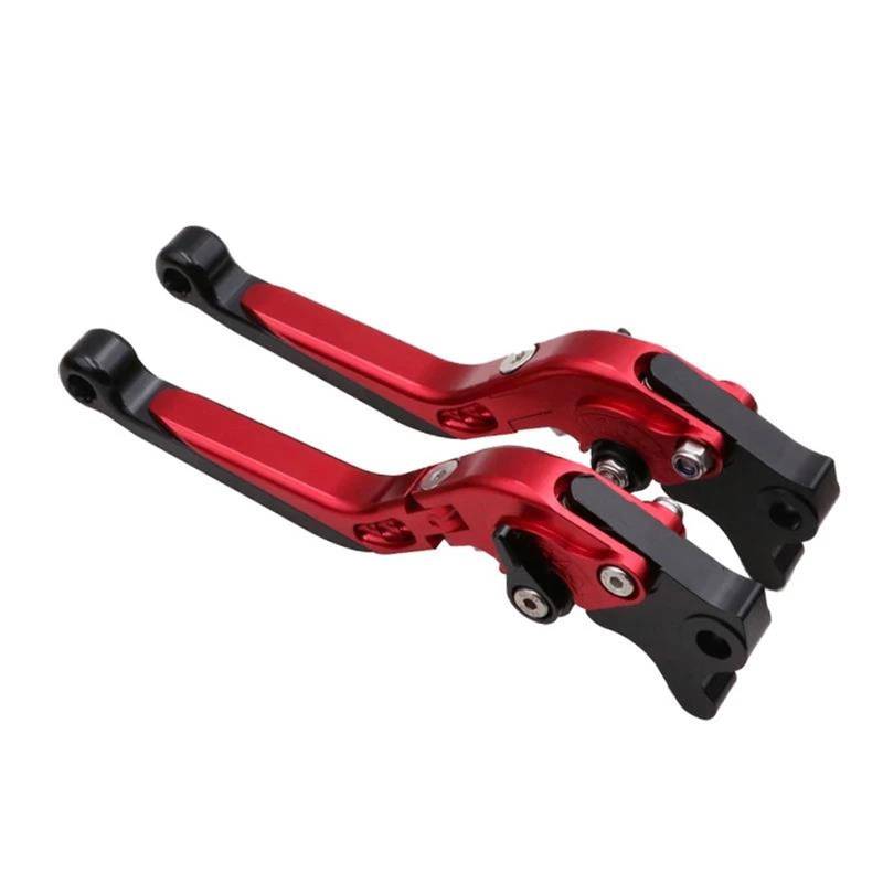 Bremshebel Für KYMCO ACC150 Corner Lover 150 VJR125 Modifizierter Klappbremshorn-Zugstab Motorrad Einstellbarer Bremskupplungshebelgriff Bremsgriff(Red red Black) von IBNBRO