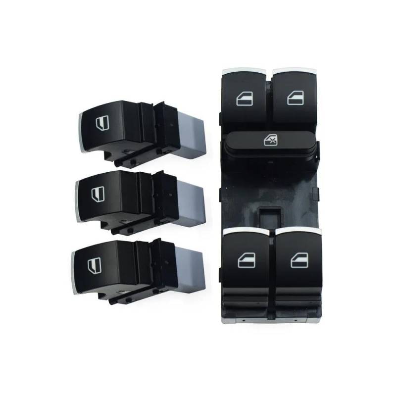 Fensterheber Schalter Für Jetta Für Tiguan Für Golf Für GTI MK5 MK6 Für Passat B6 Für Sitz Für Leon MK2 Power Fenster Master Switch Control Taste Elektrischer Fenster-Schalter(Switch Set) von IBNBRO