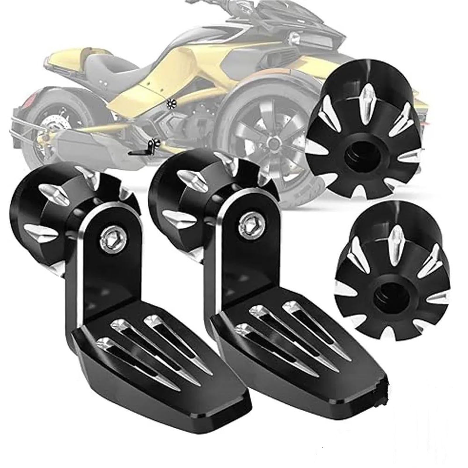 Fußrasten Motorrad Für Can Für Am Für Spyder Für F3 Für F3S Für F3T Für F3LTD Für ATV Die DREI Peg Mount Fußrasten 360 ° Einstellbare Highway Fußstützen Mit Rahmen Motorrad Fußrasten von IBNBRO