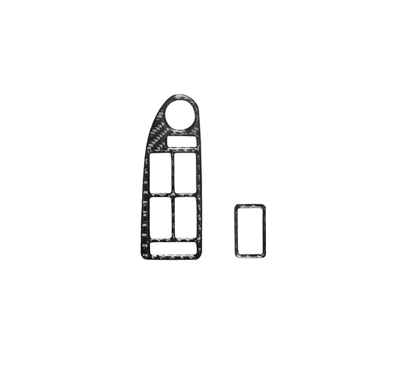 Schalttafelabdeckung Trims Für 5 Series E39 1998-2003 Carbon Faser Aufkleber Auto Fenster Lift Panel Trim Innen Mittelkonsole Interieurleisten Aufkleber(Black Stickers A) von IBNBRO