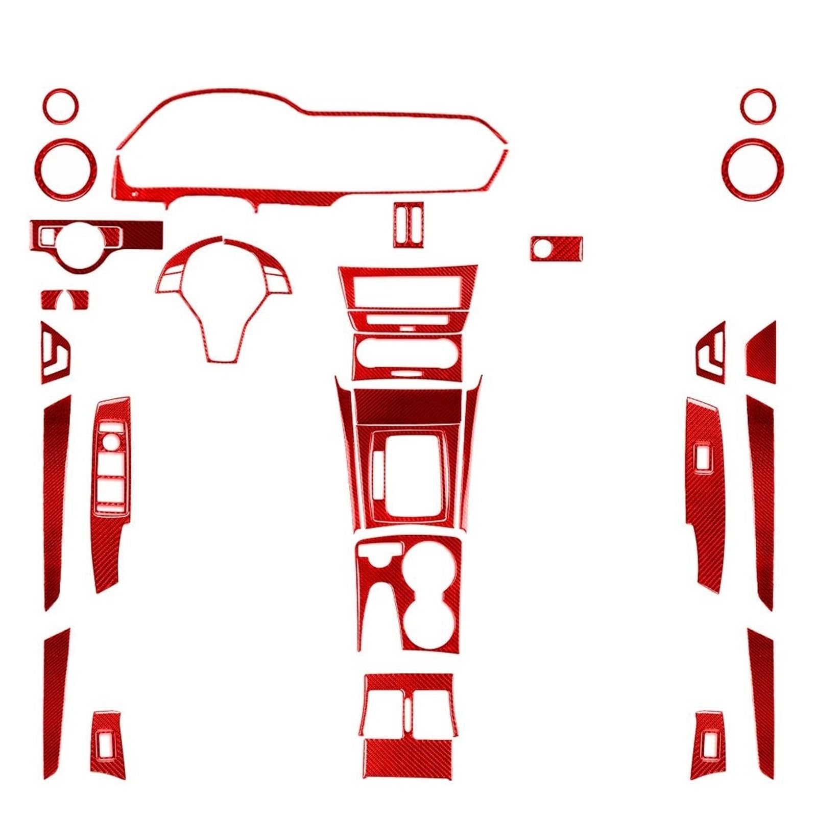 Schalttafelabdeckung Trims Für Benz C-Klasse W204 2012-2014 Carbon Faser Aufkleber Dashboard Tacho Surround Trim Streifen Mittelkonsole Interieurleisten Aufkleber(29) von IBNBRO