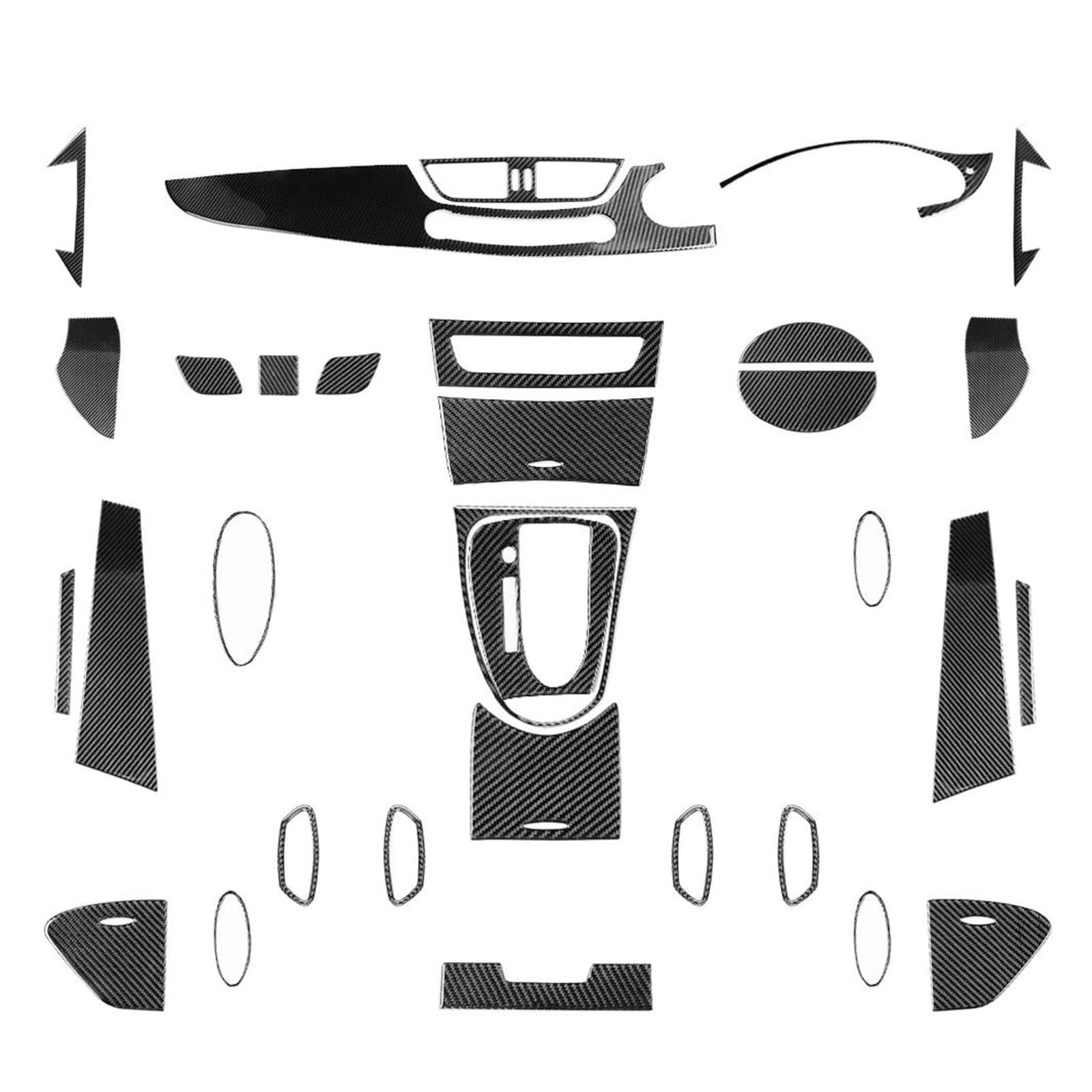 Schalttafelabdeckung Trims Für Benz Für CLS C219 2004-2009 Carbon Fiber Getriebe Shift Fenster Lift Air Outlet Dashboard Panel Anzüge Aufkleber Mittelkonsole Interieurleisten Aufkleber(Full Set RHD) von IBNBRO