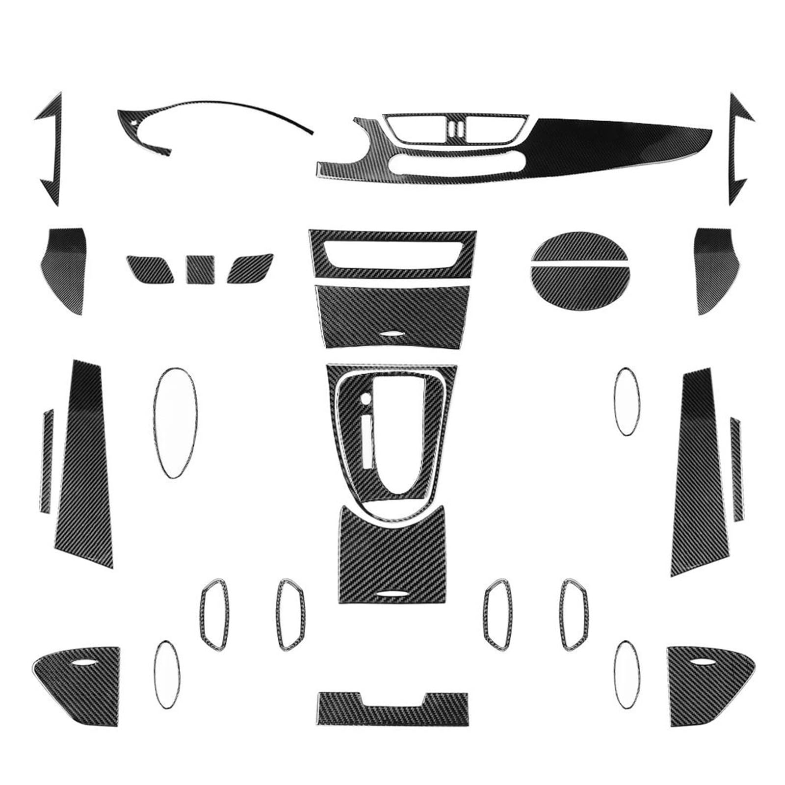 Schalttafelabdeckung Trims Für Benz Für CLS C219 2004-2009 Carbon Fiber Getriebe Shift Fenster Lift Air Outlet Dashboard Panel Anzüge Aufkleber Mittelkonsole Interieurleisten Aufkleber(Full Set LHD) von IBNBRO