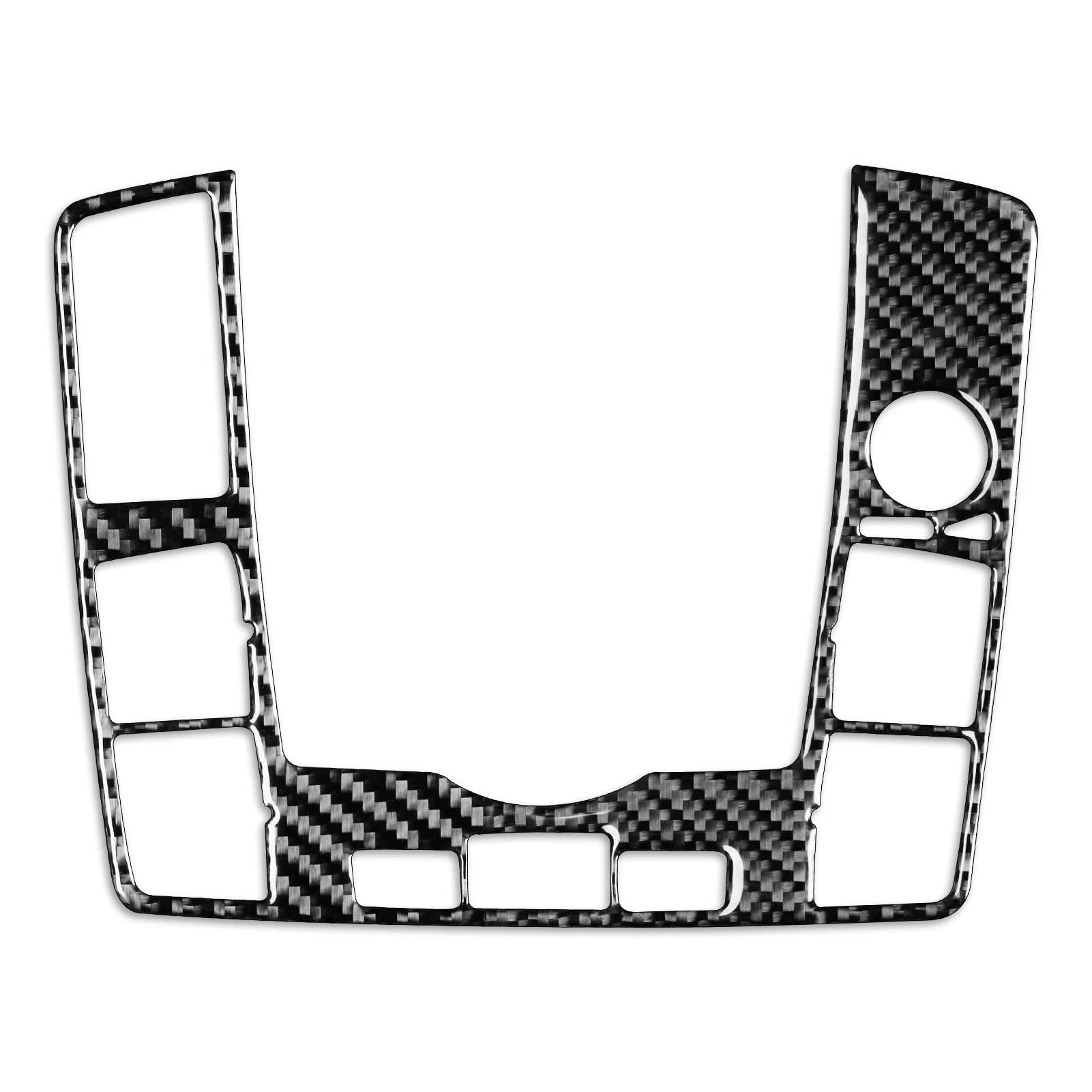 Schalttafelabdeckung Trims Für Q7 2007-2015 Carbon Fiber Getriebe Taste Panel Trim Abdeckung Auto Innen Aufkleber Mittelkonsole Interieurleisten Aufkleber(Schwarz) von IBNBRO