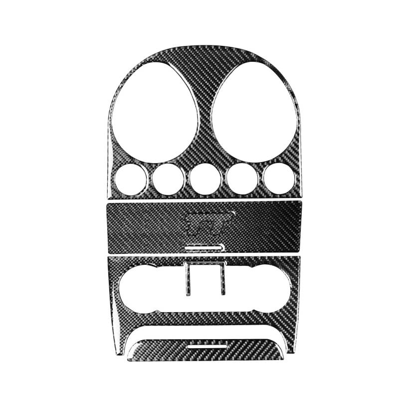 Schalttafelabdeckung Trims Für TT 8N 2001-2006 Real Carbon Fiber Center Dashboard Klimaanlage Bedienfeld Anzug Aufkleber Mittelkonsole Interieurleisten Aufkleber(Black7) von IBNBRO