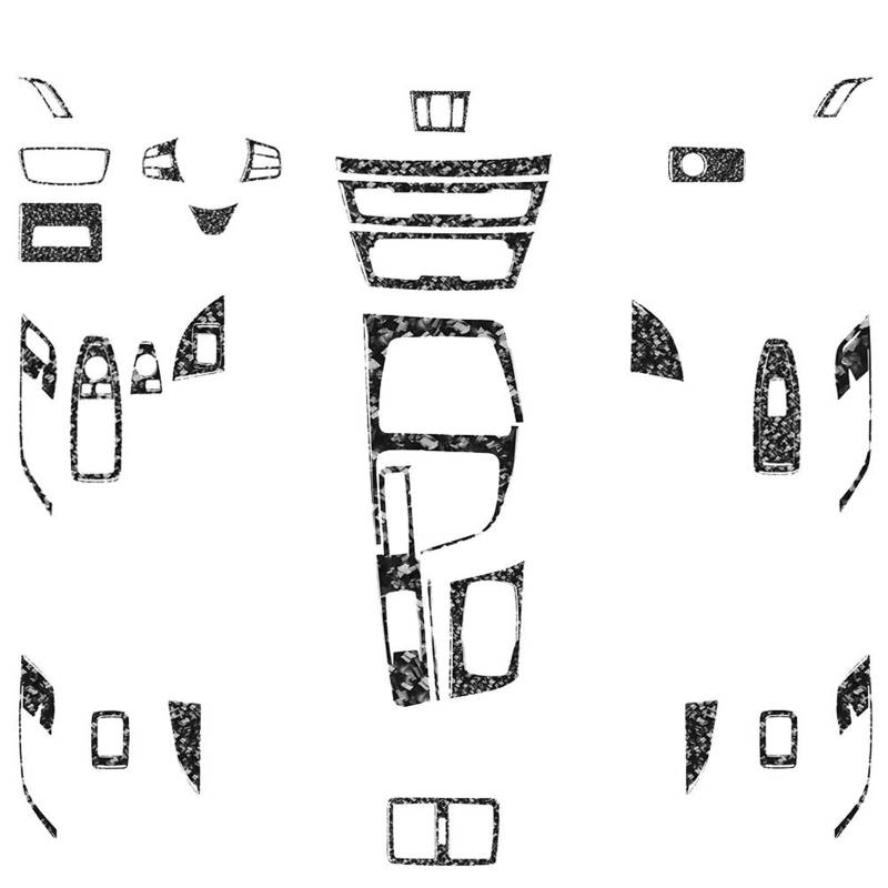 Schalttafelabdeckung Trims Für X1 Für X2 F48 F39 2016-2021 Geschmiedete Kohlefaser-Schalttafel-Set Verkleidungsabdeckung Auto-Innenaufkleber Mittelkonsole Interieurleisten Aufkleber(Full Set LHD) von IBNBRO