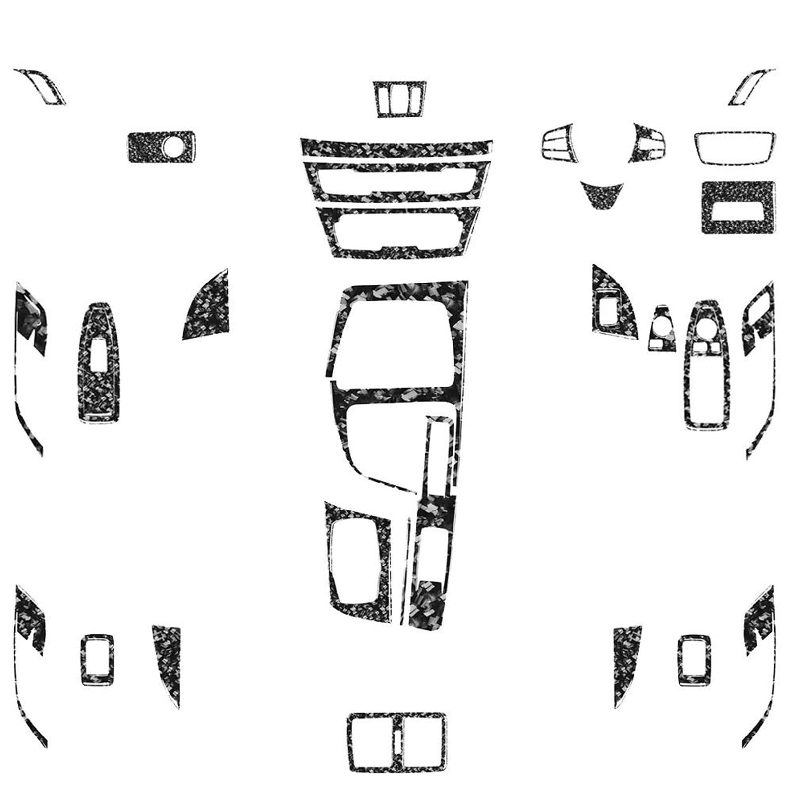 Schalttafelabdeckung Trims Für X1 Für X2 F48 F39 2016-2021 Geschmiedete Kohlefaser-Schalttafel-Set Verkleidungsabdeckung Auto-Innenaufkleber Mittelkonsole Interieurleisten Aufkleber(Full Set RHD) von IBNBRO