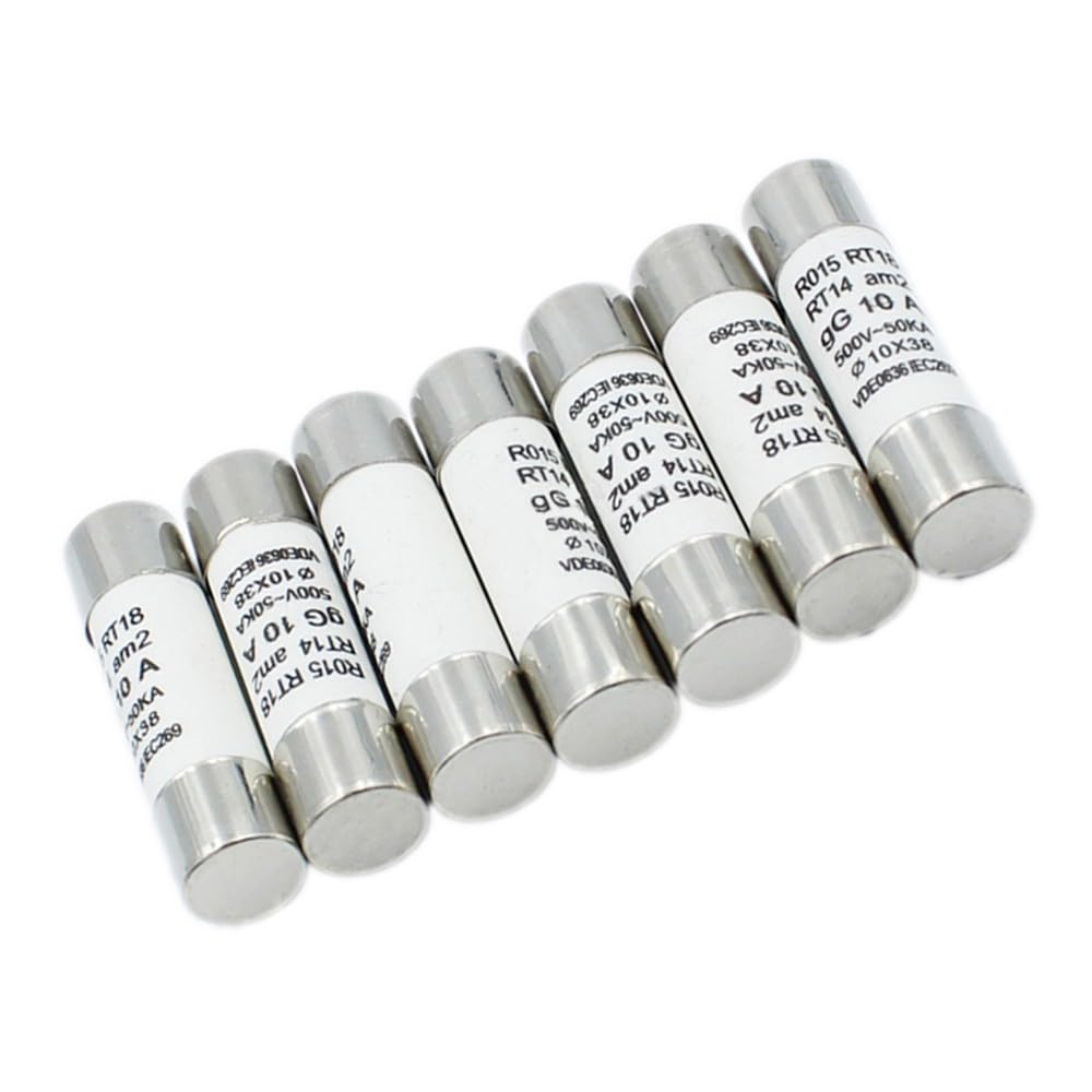 20PCS 10 * 38mm RO15 Fuse Keramik-Sicherungsschlauch RT14 RT18,10A 500V von IBYZSO