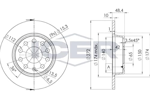 2x Bremsscheibe Kompatibel mit Audi Skoda VW Seat 2003-2020 von Autoteile Gocht von ICER