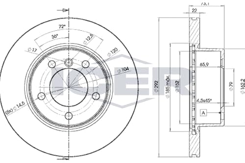 2x Bremsscheibe Kompatibel mit BMW E81 E87 E88 E82 2004-2013 von Autoteile Gocht von ICER