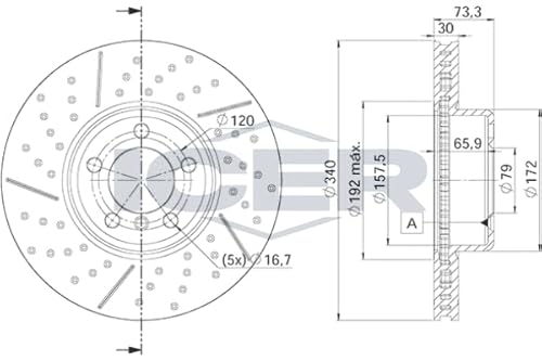 2x Bremsscheibe Kompatibel mit BMW F31 F36 F44 F34 2011-> von Autoteile Gocht von ICER