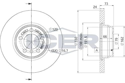 2x Bremsscheibe Kompatibel mit BMW F36 F31 F34 F23 2011-> von Autoteile Gocht von ICER