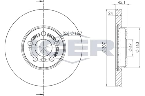 2x Bremsscheibe Kompatibel mit BMW X1 F46 F45 Mini 2014-> von Autoteile Gocht von ICER