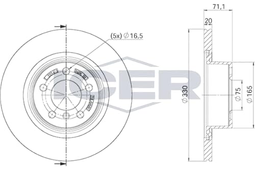 2x Bremsscheibe Kompatibel mit BMW X3 X4 E46 2001-2018 von Autoteile Gocht von ICER