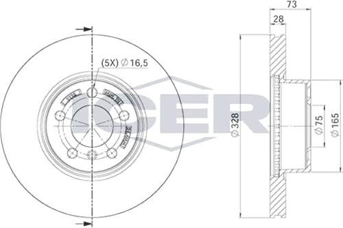 2x Bremsscheibe Kompatibel mit BMW X3 X4 E46 2001-2018 von Autoteile Gocht von ICER