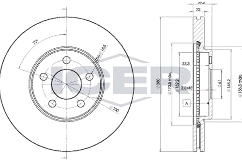 2x Bremsscheibe Kompatibel mit Chrysler PT Cruiser 2000-2010 von Autoteile Gocht von ICER