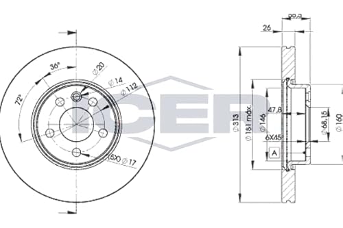 2x Bremsscheibe Kompatibel mit Ford VW Seat 1990-2010 von Autoteile Gocht von ICER