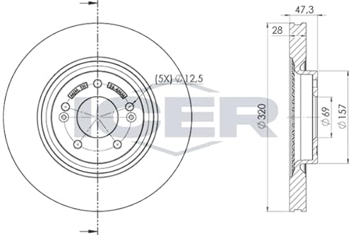 2x Bremsscheibe Kompatibel mit Hyundai Ix35 i40 I CW von Autoteile Gocht von ICER